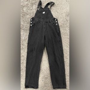 Women Black denim overalls